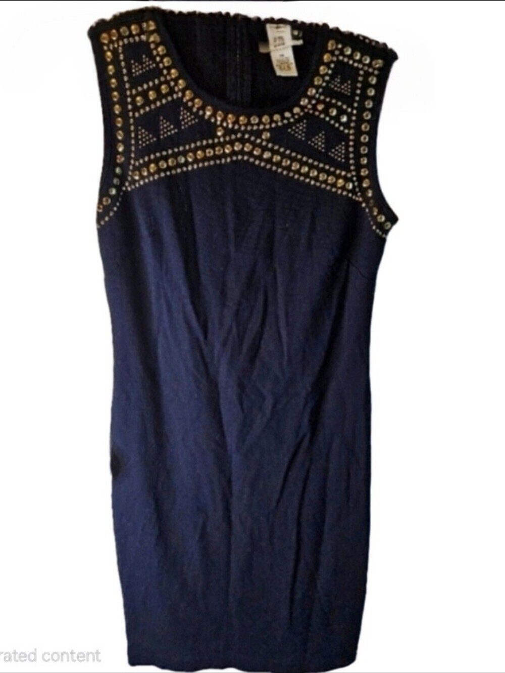Carmen Marc Valvo Women's Size XS Navy Blue sheath midi dress